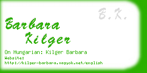 barbara kilger business card